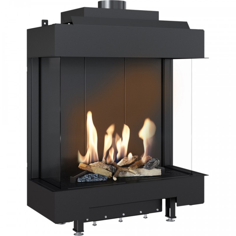 Semineu pe gaz metan tip insert L76-62 8.5 kW geam stanga si dreapta