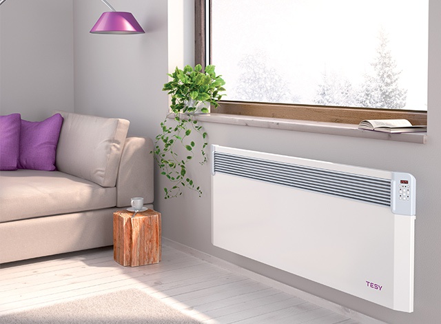 Convector electric cu termostat electronic si WIFI Tesy CN03 EIS CLOUD - exemplu de montaj