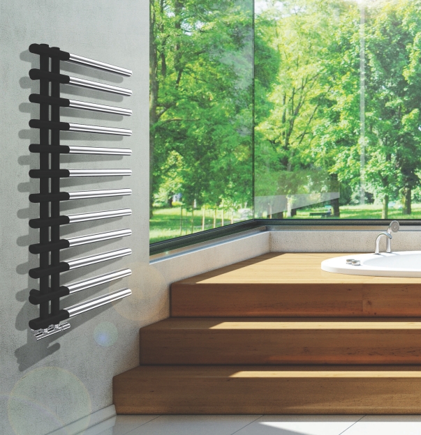 Radiator port-prosop decorativ alb RADOX LINX - exemplu de montaj