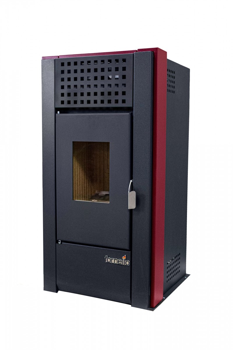 Pachet complet pentru incalzire Semineu (soba) pe Peleti cu aer cald Fornello MAGNESIA 9 kW, aspirator de cenusa si kit de evacuare 3,5 metri. Poza 8317