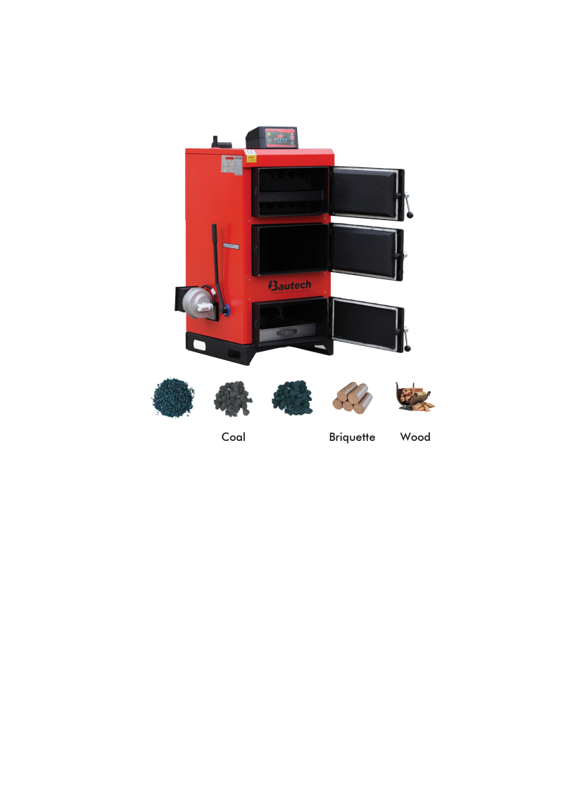 Centrale termice pe combustibil solid,  lemne, carbuni, brichete BAUTECH EKB/3G - 53 kw. Poza 8433