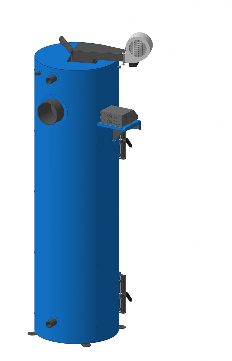 zan (centrala) pe combustibil solid tip lumanare Fornello Turbo 25 Kw , cu ventilator si automatizare