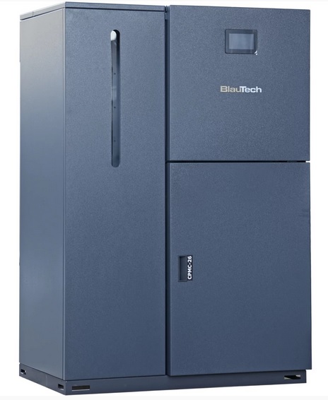 Cazan-centrala pe peleti 26 kW, BlauTech, WiFi, A++, buncar 75 kg, touchscreen