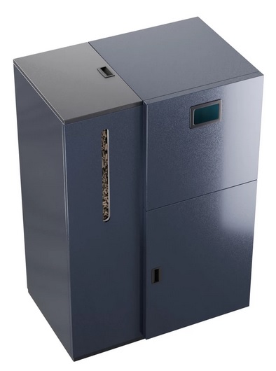 Cazan-centrala pe peleti 26 kW, BlauTech, WiFi, A++, buncar 75 kg, touchscreen