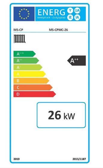 Cazan-centrala pe peleti 26 kW, BlauTech, WiFi, A++, buncar 75 kg, touchscreen