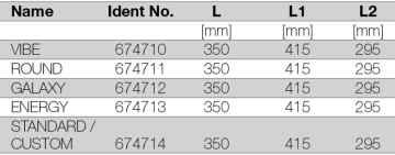 Poza RIGOLA DE SCURGERE PENTRU DUS LIV 350 - tabel cu dimensiuni