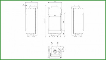 Poza Semineu pe gaz metan tip insert L45/68 6.5 kW - desen tehnic