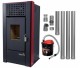 Pachet complet pentru incalzire Semineu (soba) pe Peleti cu aer cald Fornello MAGNESIA 9 kW, aspirator de cenusa si kit de evacuare 3,5 metri. Poza 8316